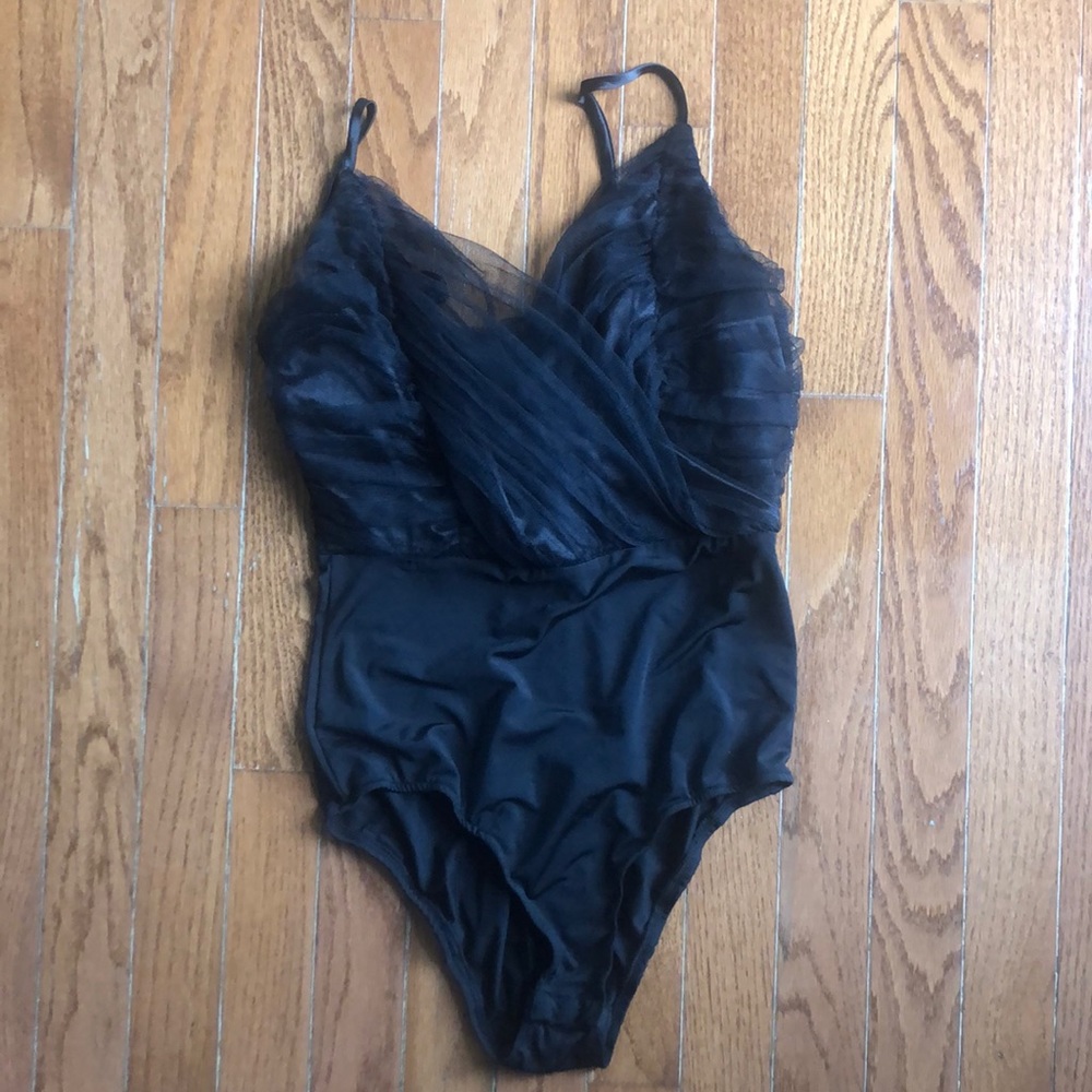 Sexy black lace bodysuit